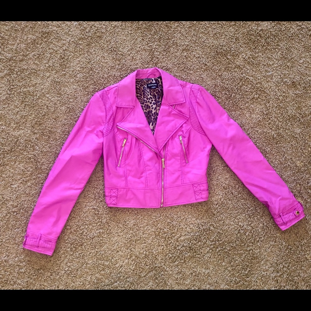 Hot pink pleather jacket